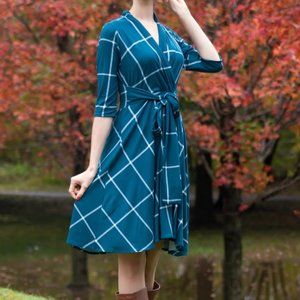 Karina Dresses Ruby Dress in Spruced Up Green Plaid Holiday Print